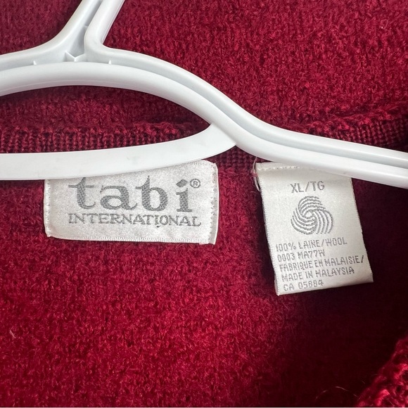 Vintage Tabi International Red 100% Wool Cardigan Sweater size xl - Picture 3 of 5